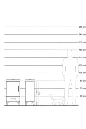 Arges Komodin 2 Raflı Tek Çekmeceli Tek Kapaklı 44x30x80 Çam-Aytaşı