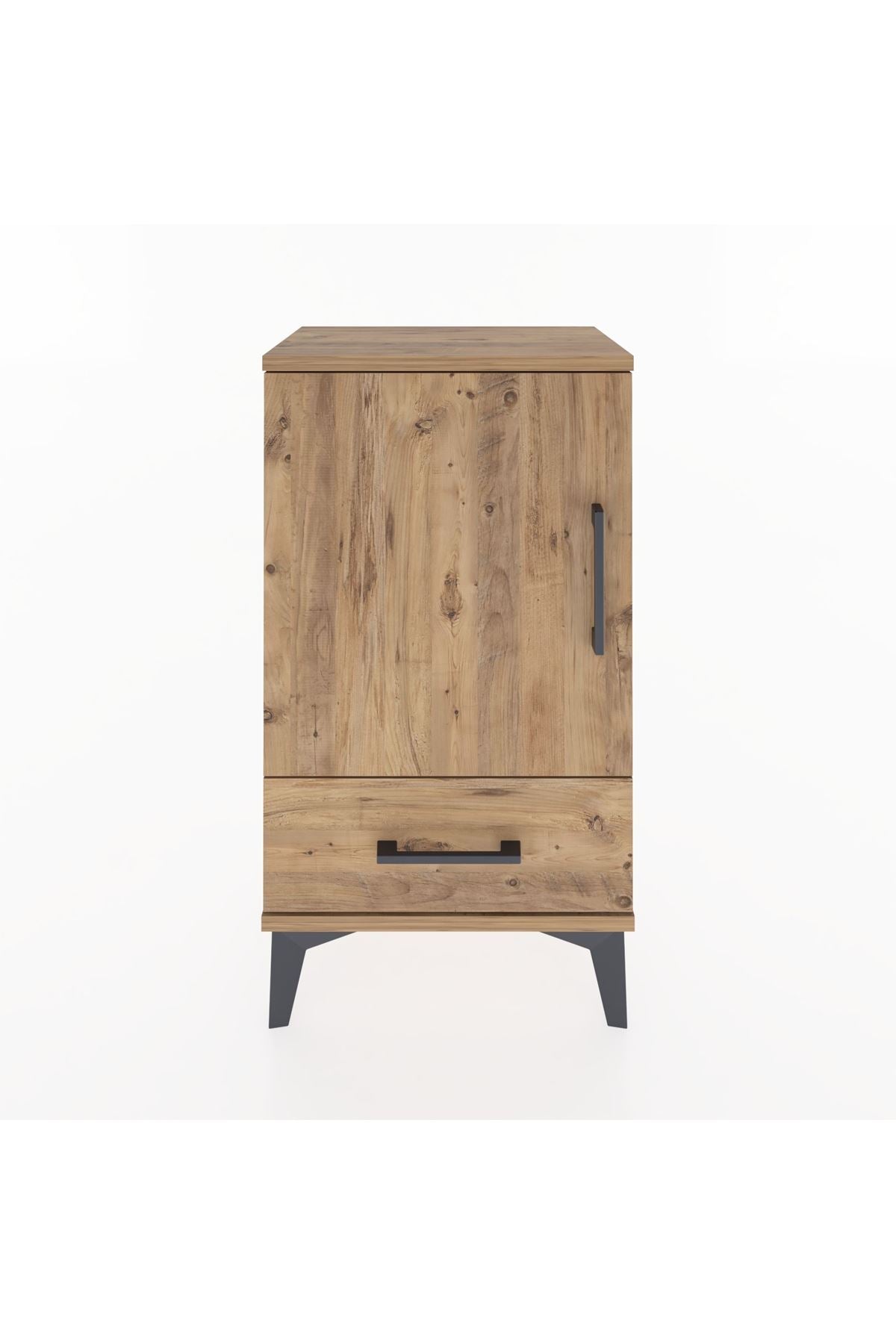 Arges Komodin 2 Raflı Tek Çekmeceli Tek Kapaklı 44x30x80 Çam-Çam