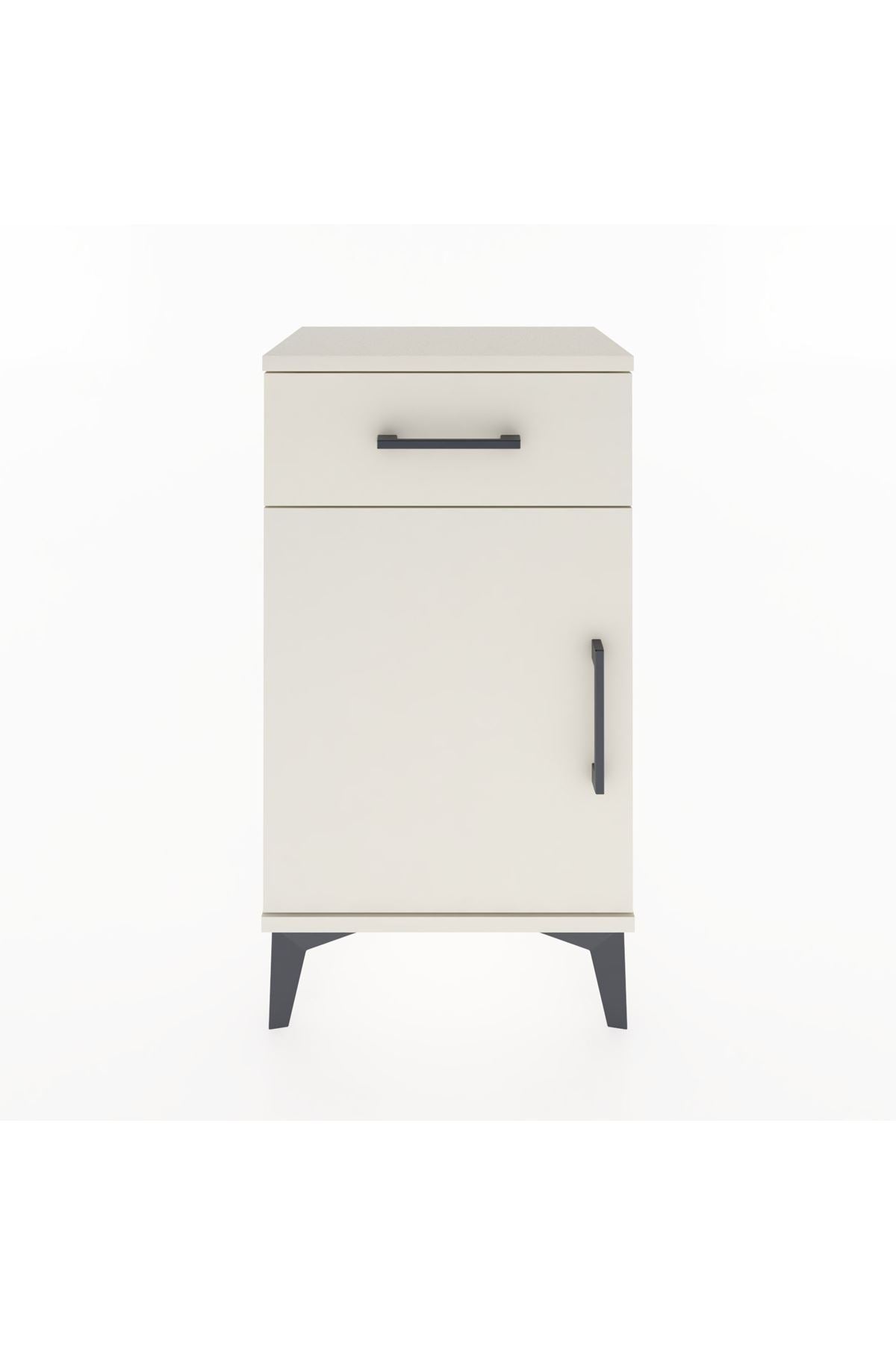 Arges Komodin Tek Raflı Tek Çekmeceli Tek Kapaklı 44x30x80 Aytaşı-Aytaşı