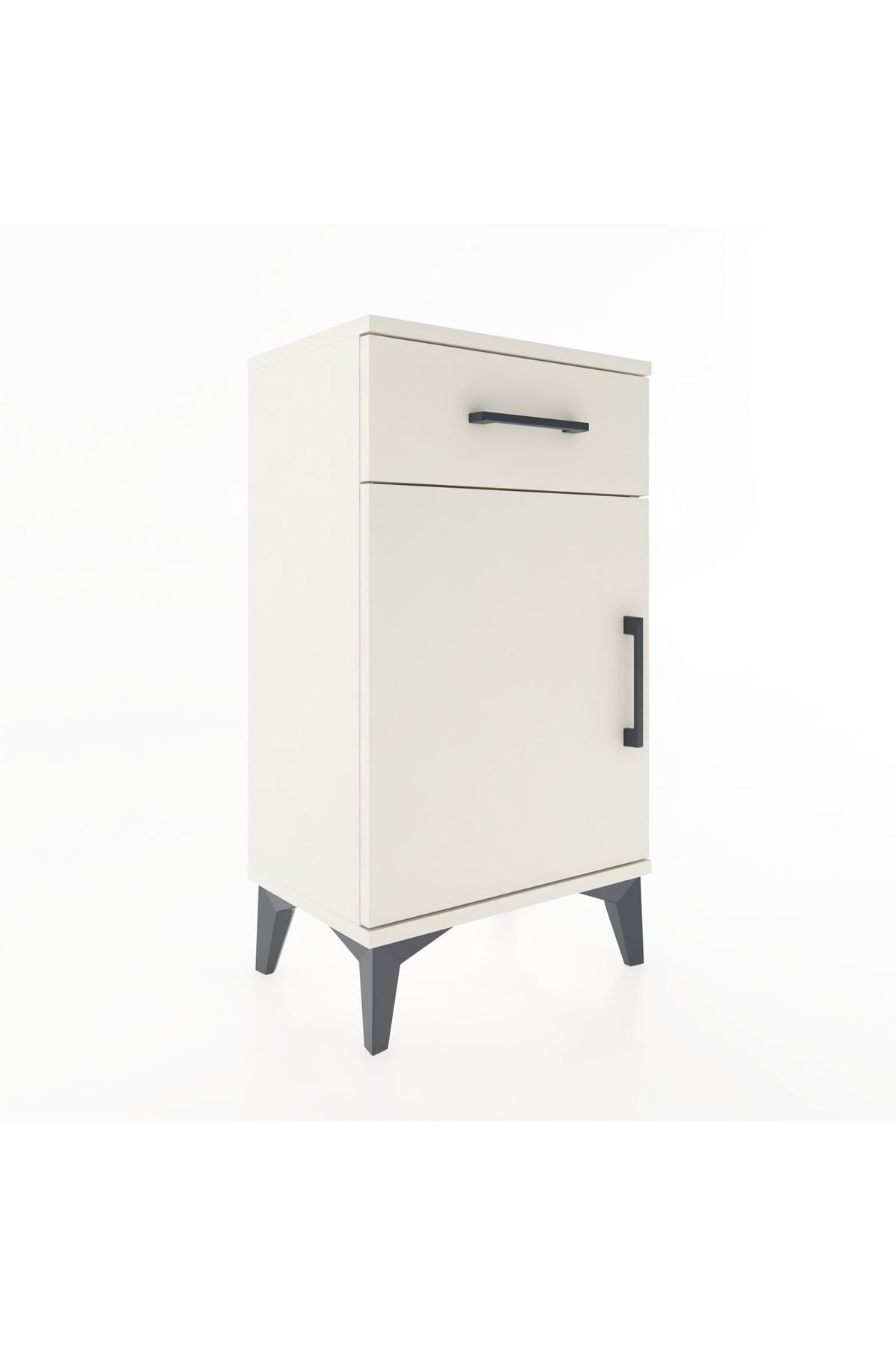Arges Komodin Tek Raflı Tek Çekmeceli Tek Kapaklı 44x30x80 Aytaşı-Aytaşı