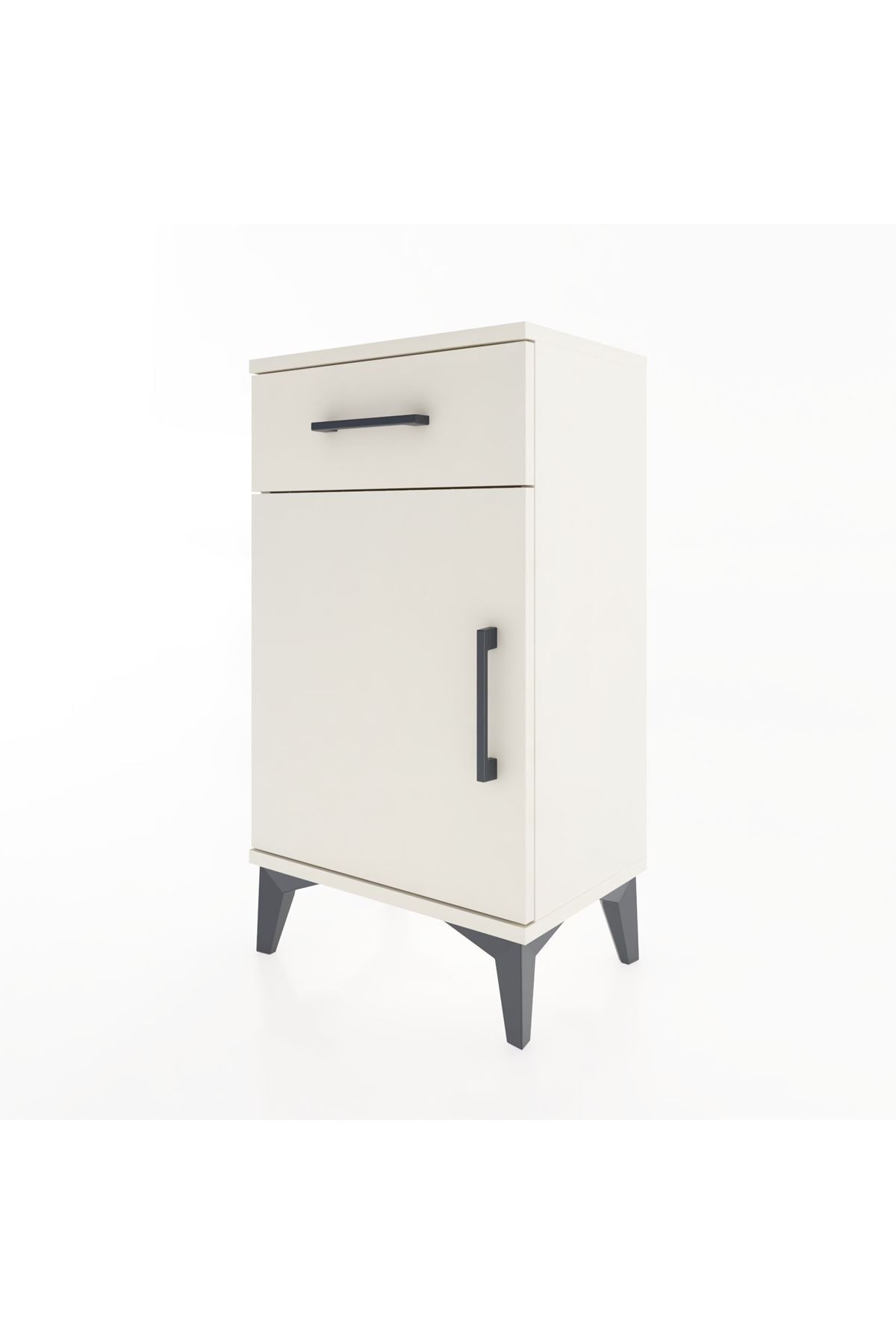 Arges Komodin Tek Raflı Tek Çekmeceli Tek Kapaklı 44x30x80 Aytaşı-Aytaşı