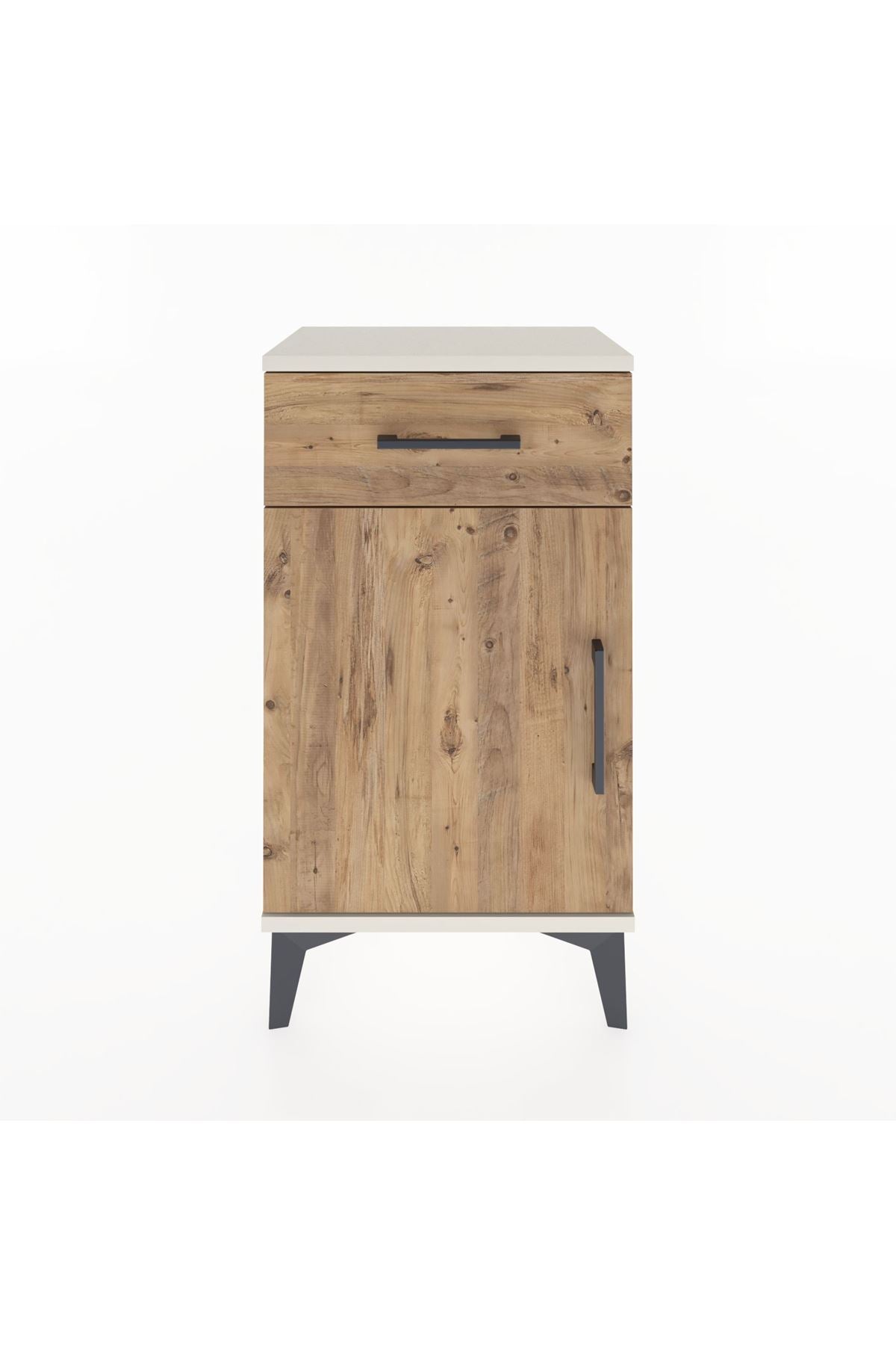 Arges Komodin Tek Raflı Tek Çekmeceli Tek Kapaklı 44x30x80 Aytaşı-Çam