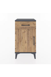 Arges Komodin Tek Raflı Tek Çekmeceli Tek Kapaklı 44x30x80 Antrasit-Çam