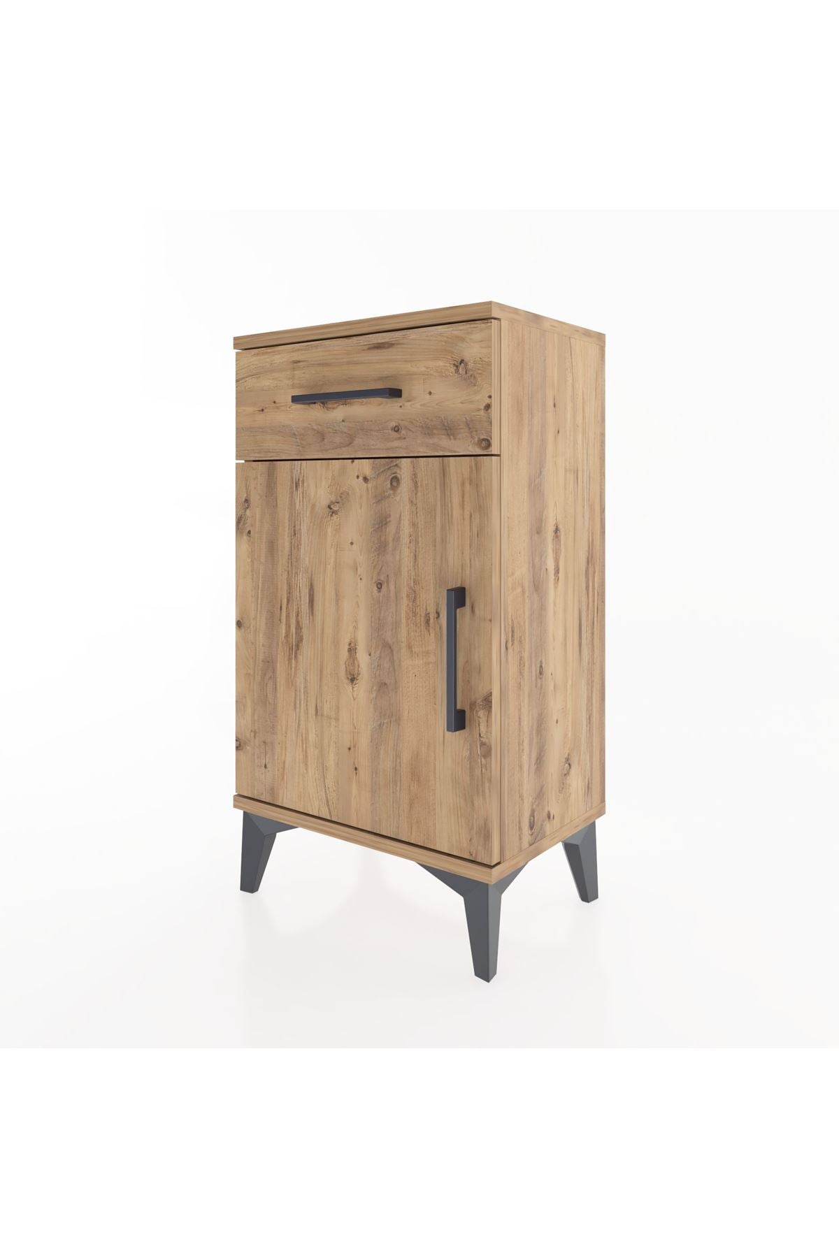 Arges Komodin Tek Raflı Tek Çekmeceli Tek Kapaklı 44x30x80 Çam-Çam