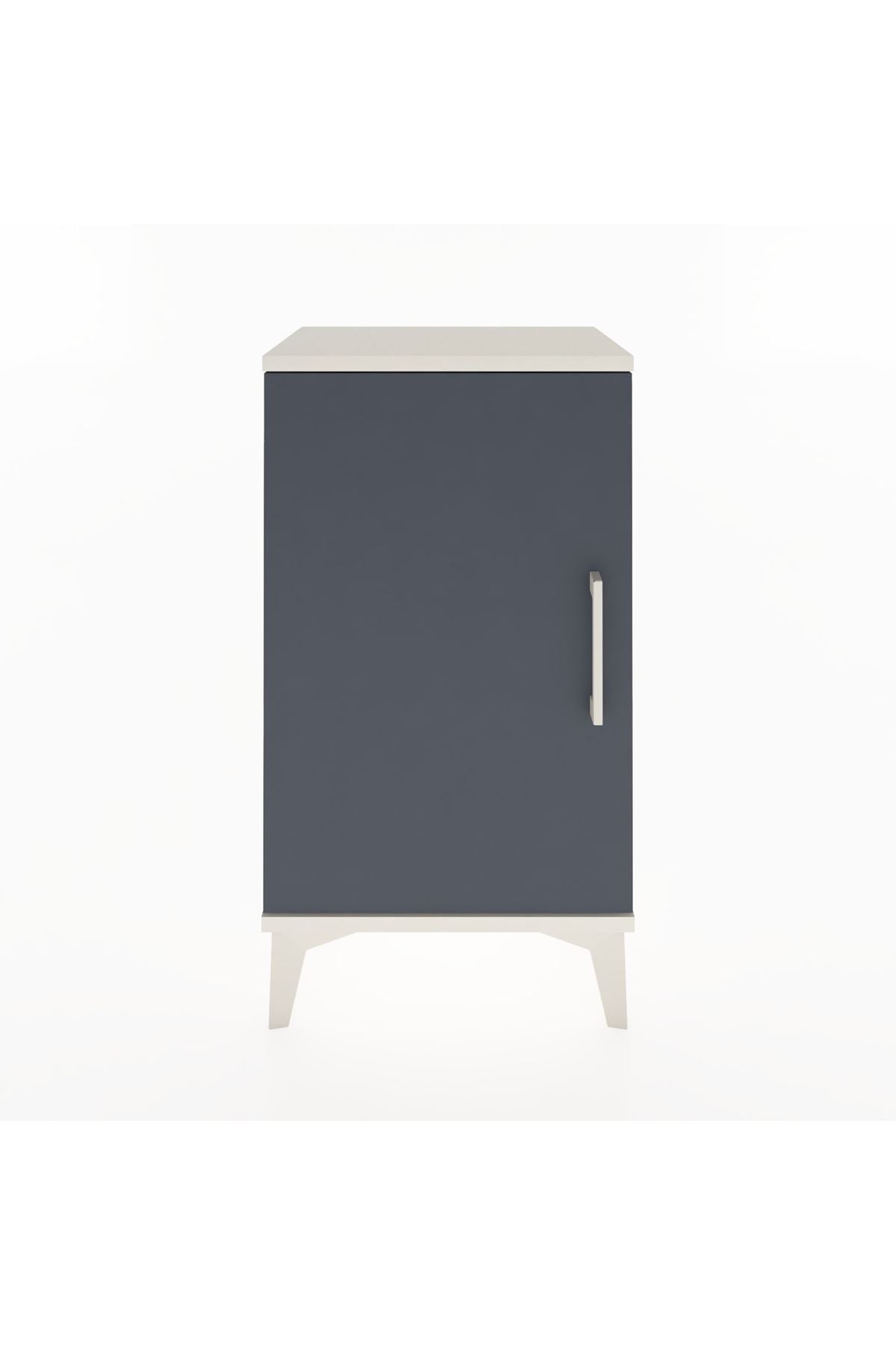 Arges Komodin 2 Raflı Tek Kapaklı 44x30x80 Aytaşı-Antrasit