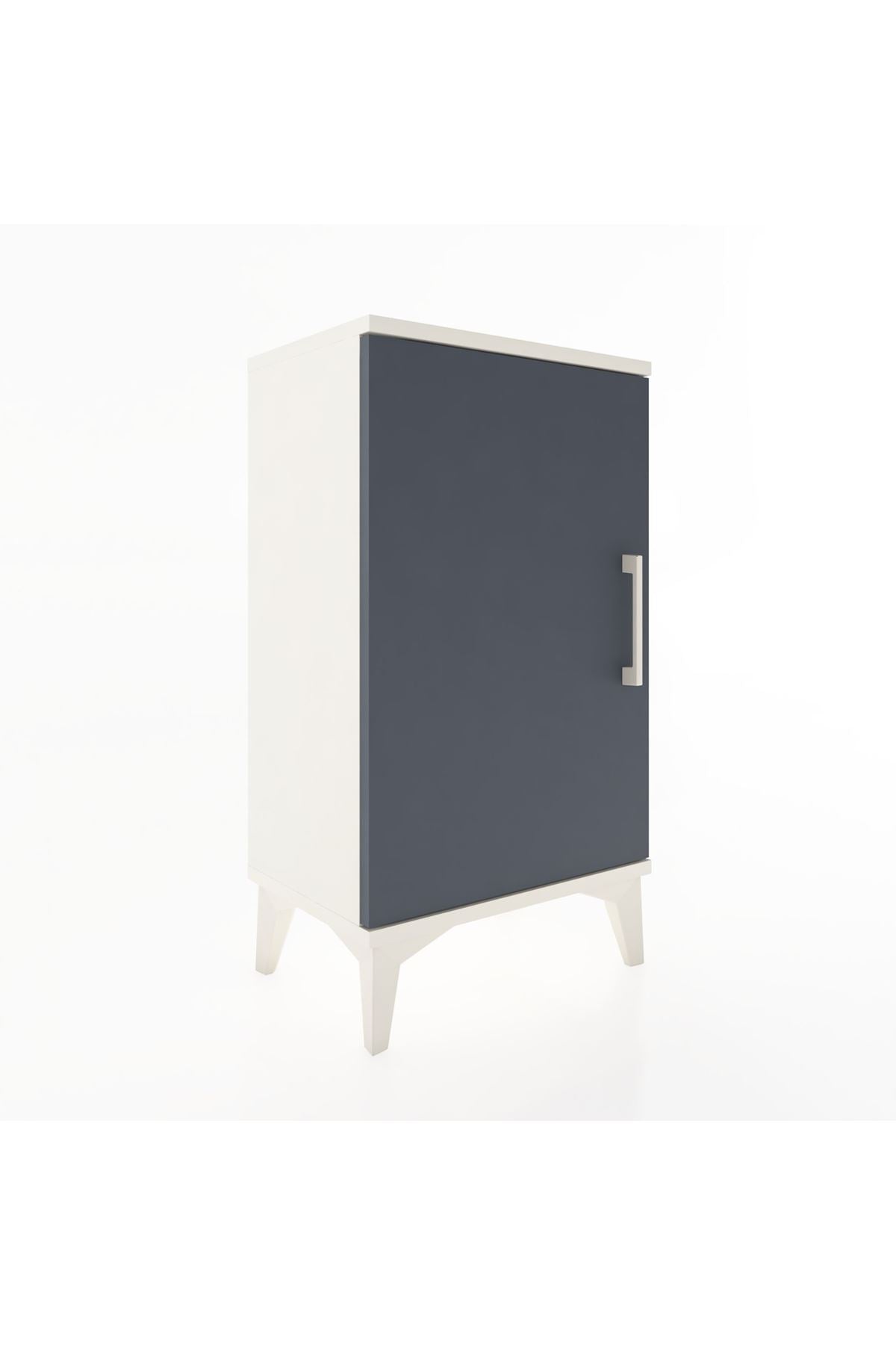 Arges Komodin 2 Raflı Tek Kapaklı 44x30x80 Aytaşı-Antrasit