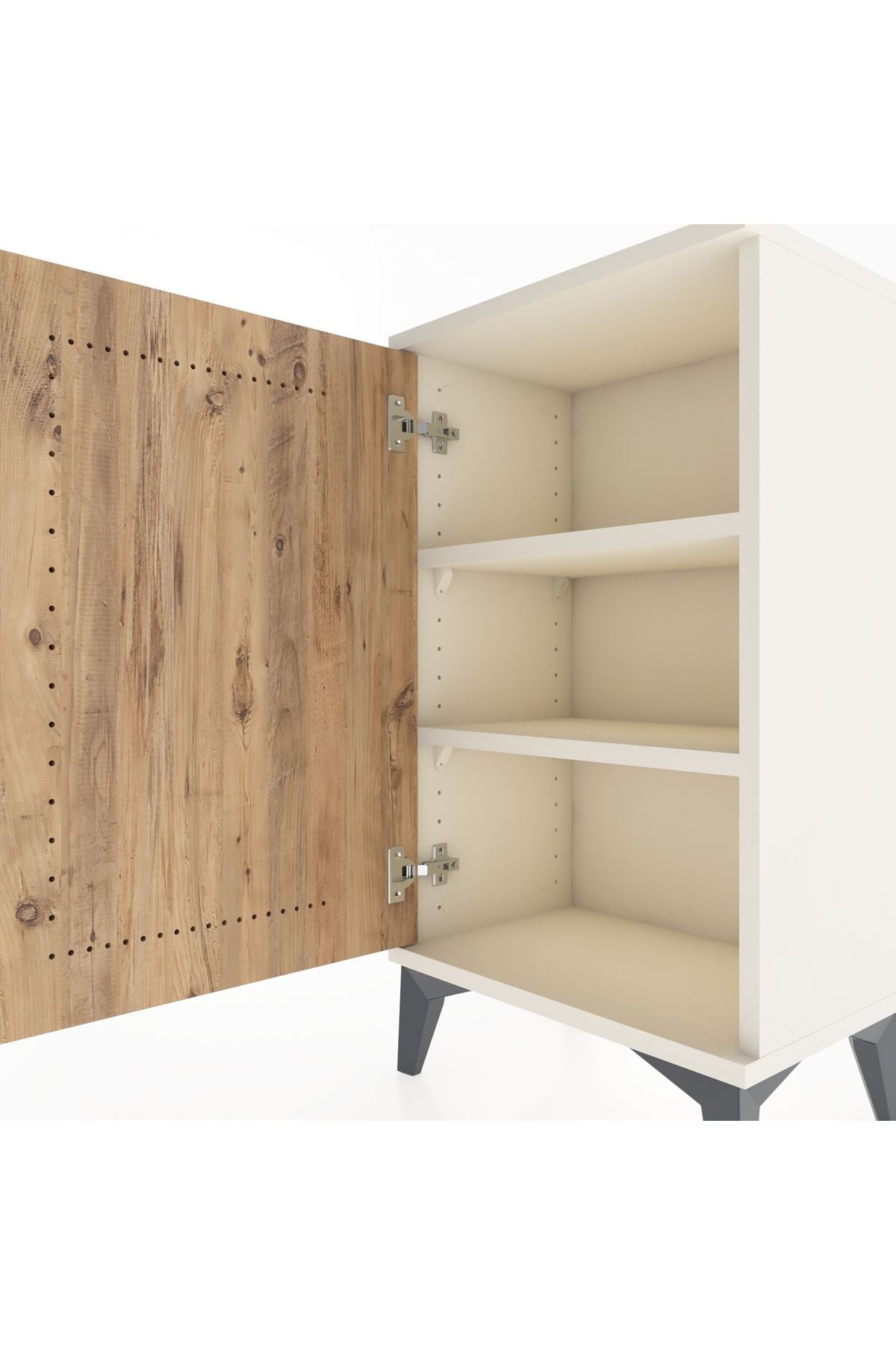 Arges Komodin 2 Raflı Tek Kapaklı 44x30x80 Aytaşı-Çam