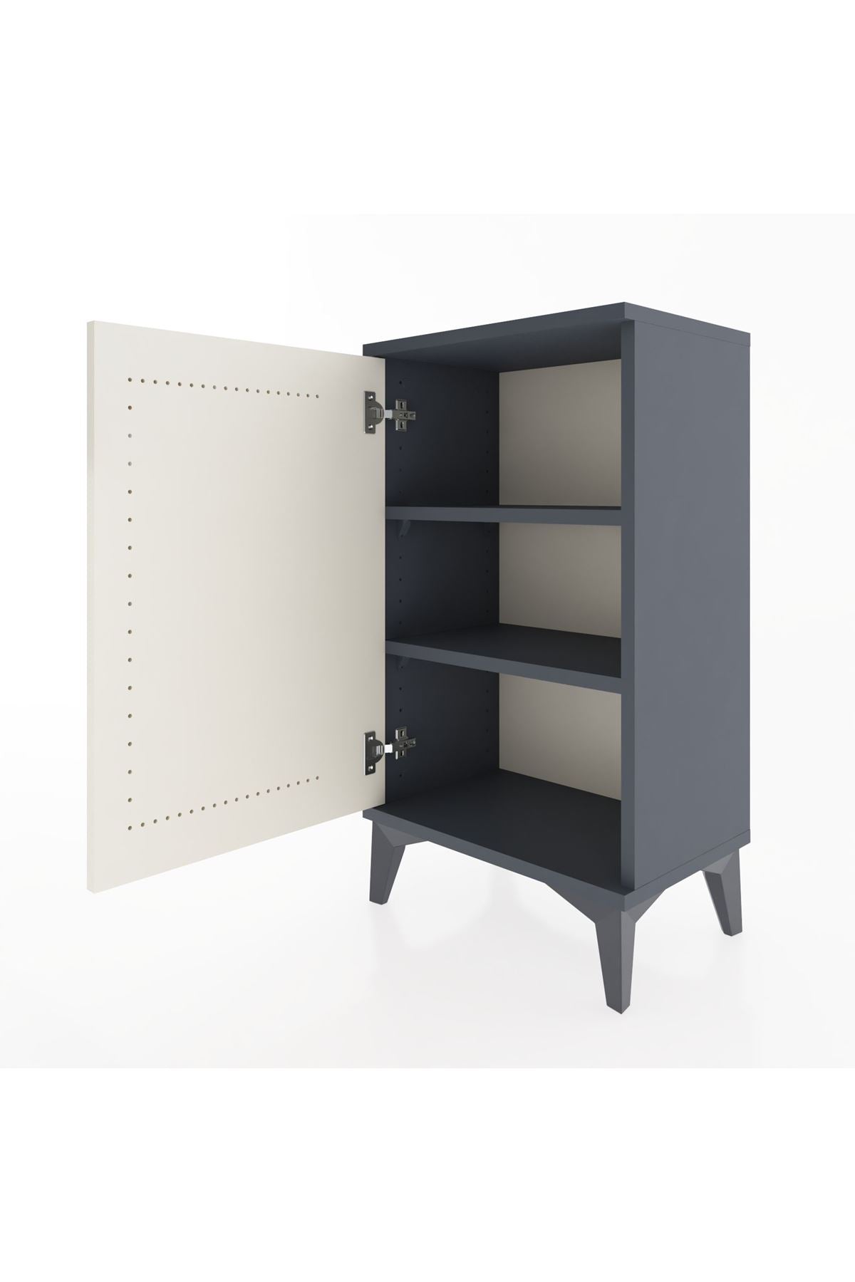 Arges Komodin 2 Raflı Tek Kapaklı 44x30x80 Antrasit-Aytaşı