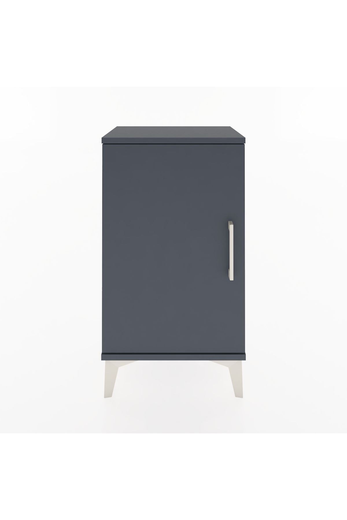 Arges Komodin 2 Raflı Tek Kapaklı 44x30x80 Antrasit-Antrasit