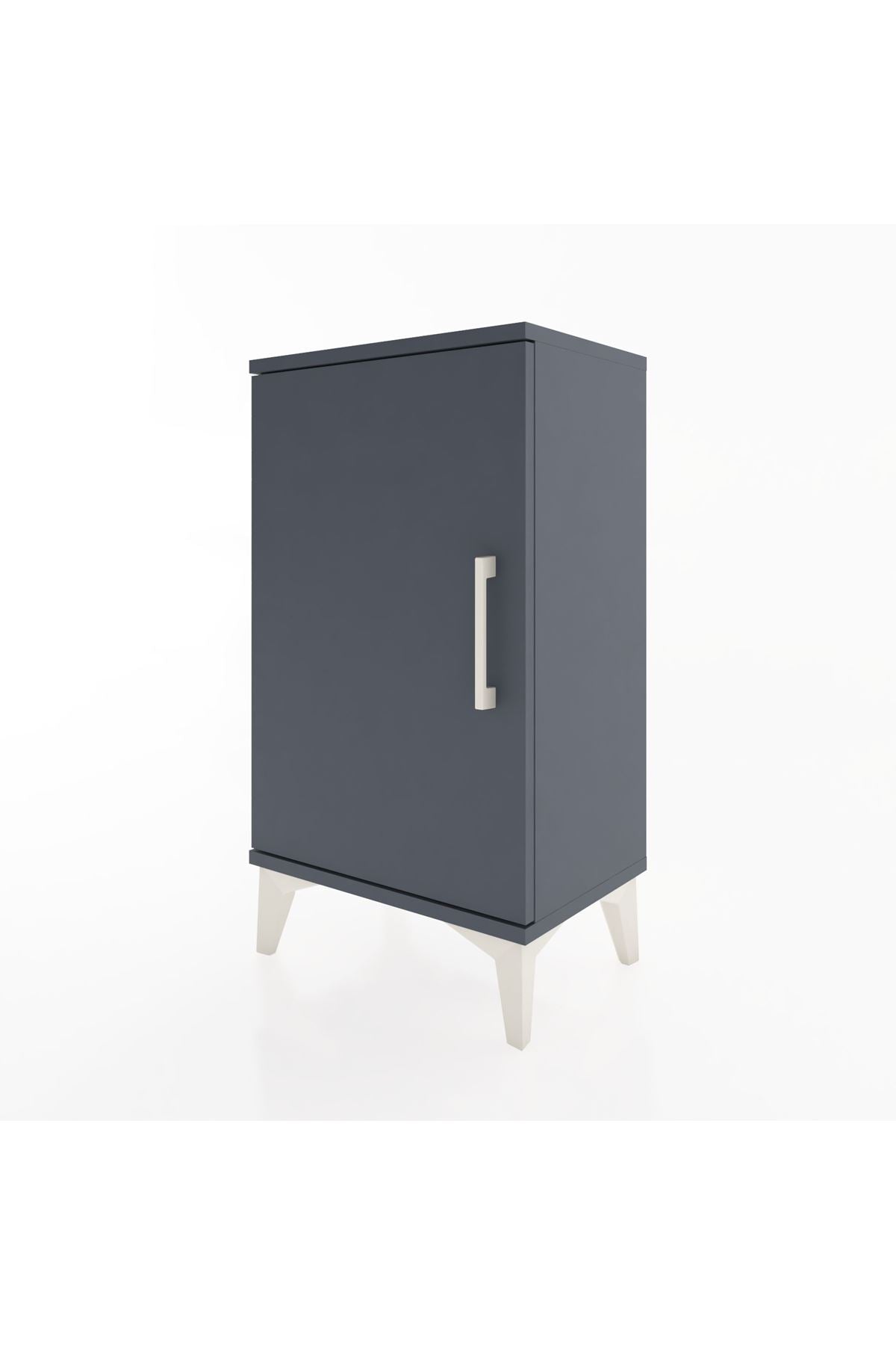 Arges Komodin 2 Raflı Tek Kapaklı 44x30x80 Antrasit-Antrasit