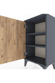 Arges Komodin 2 Raflı Tek Kapaklı 44x30x80 Antrasit-Çam