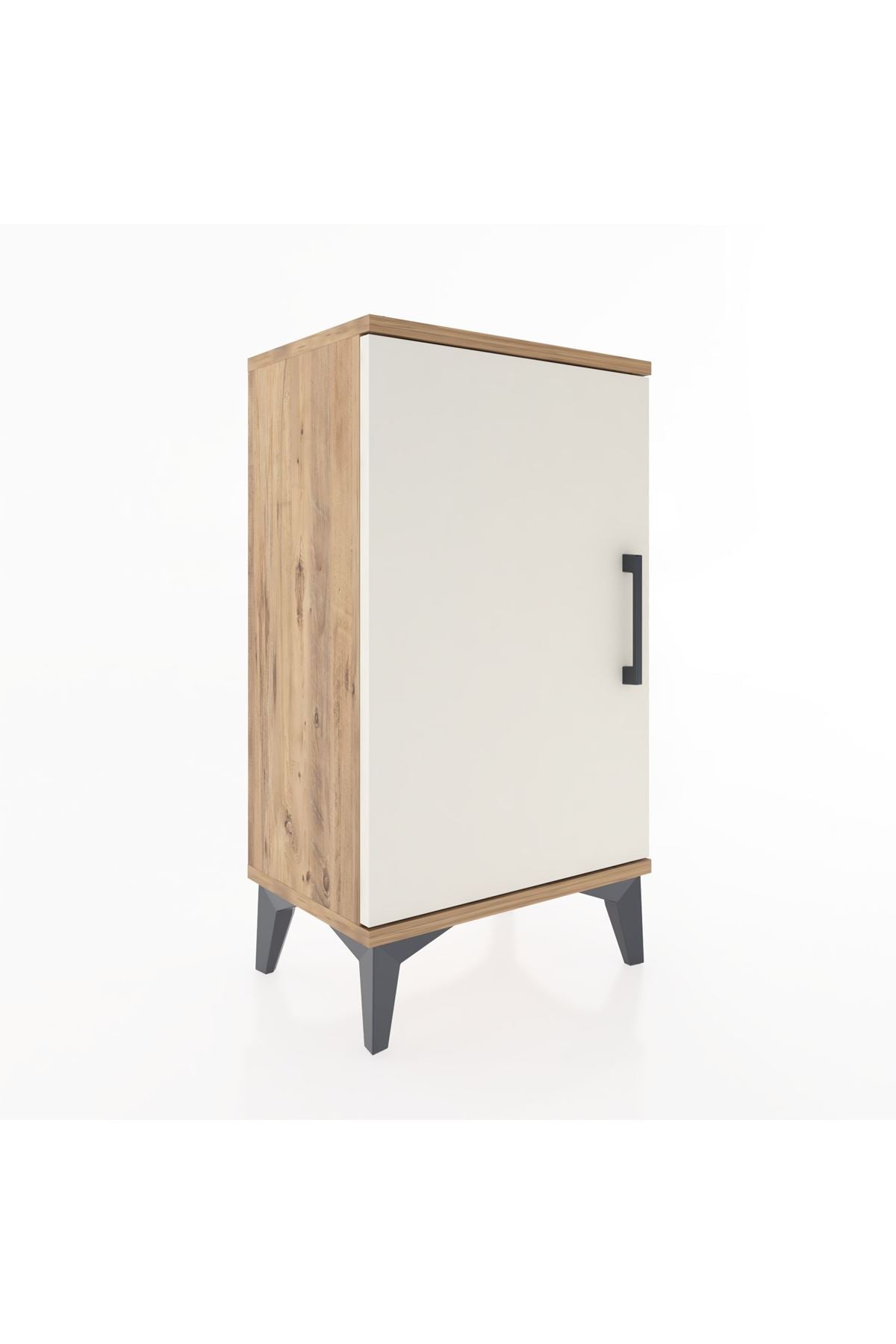 Arges Komodin 2 Raflı Tek Kapaklı 44x30x80 Çam-Aytaşı