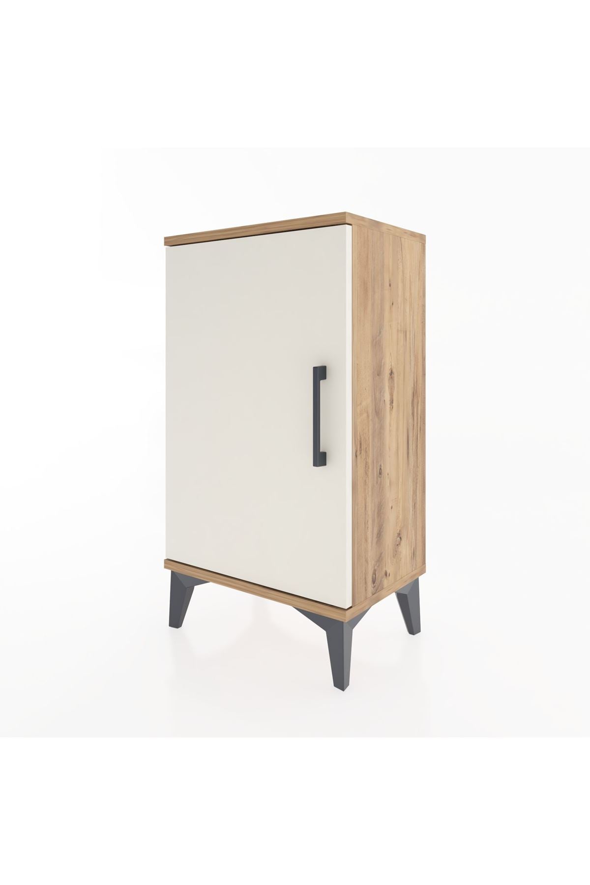 Arges Komodin 2 Raflı Tek Kapaklı 44x30x80 Çam-Aytaşı