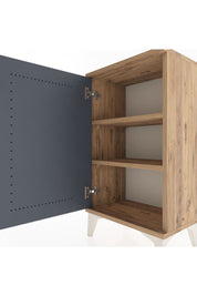 Arges Komodin 2 Raflı Tek Kapaklı 44x30x80 Çam-Antrasit