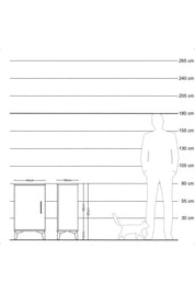 Arges Komodin 2 Raflı Tek Kapaklı 44x30x80 Çam-Antrasit