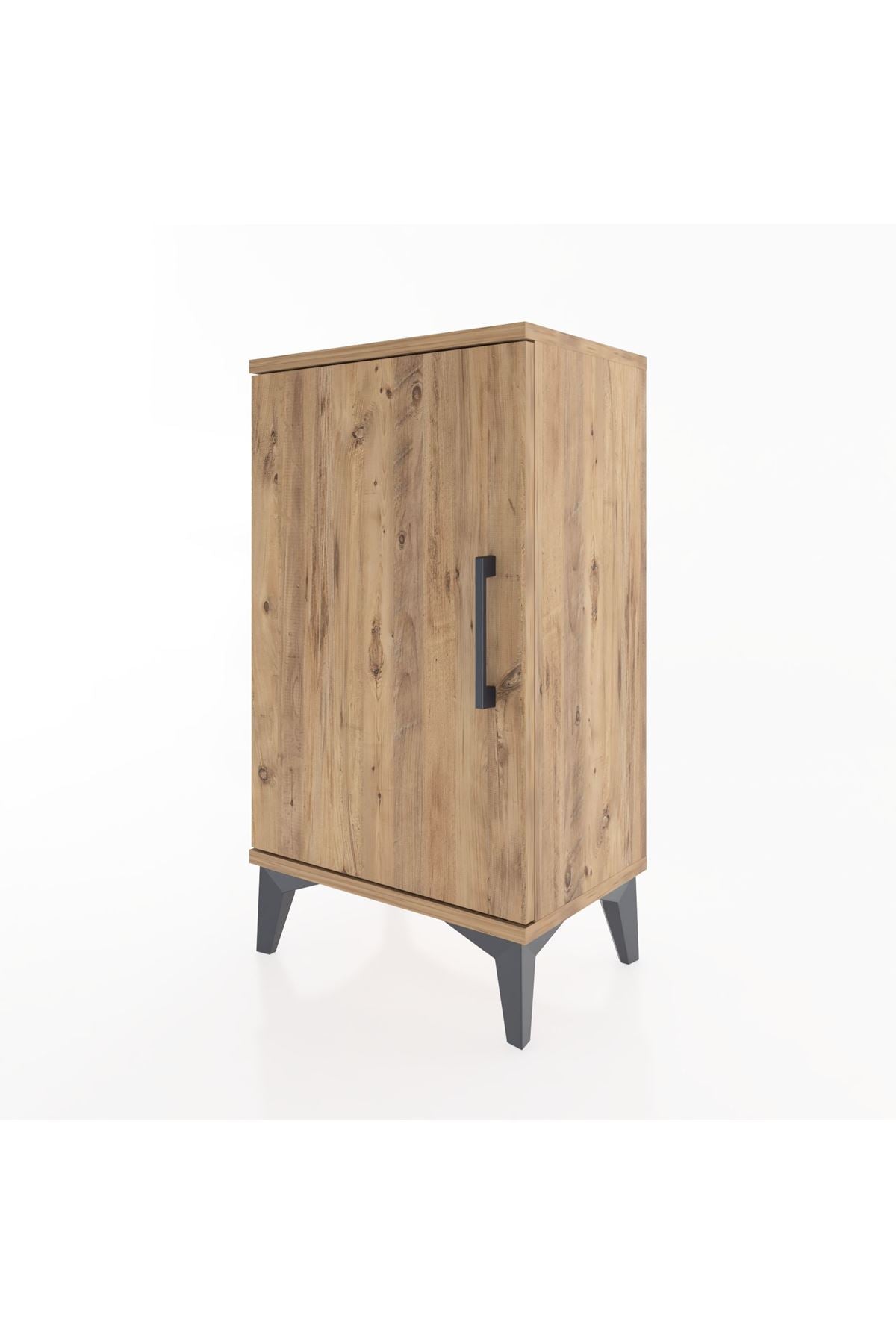 Arges Komodin 2 Raflı Tek Kapaklı 44x30x80 Çam-Çam