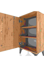 Arges Komodin 2 Raflı Tek Kapaklı 44x30x80 Çam-Çam