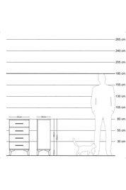 Arges Komodin 4 Çekmeceli 44x30x80 Aytaşı-Antrasit