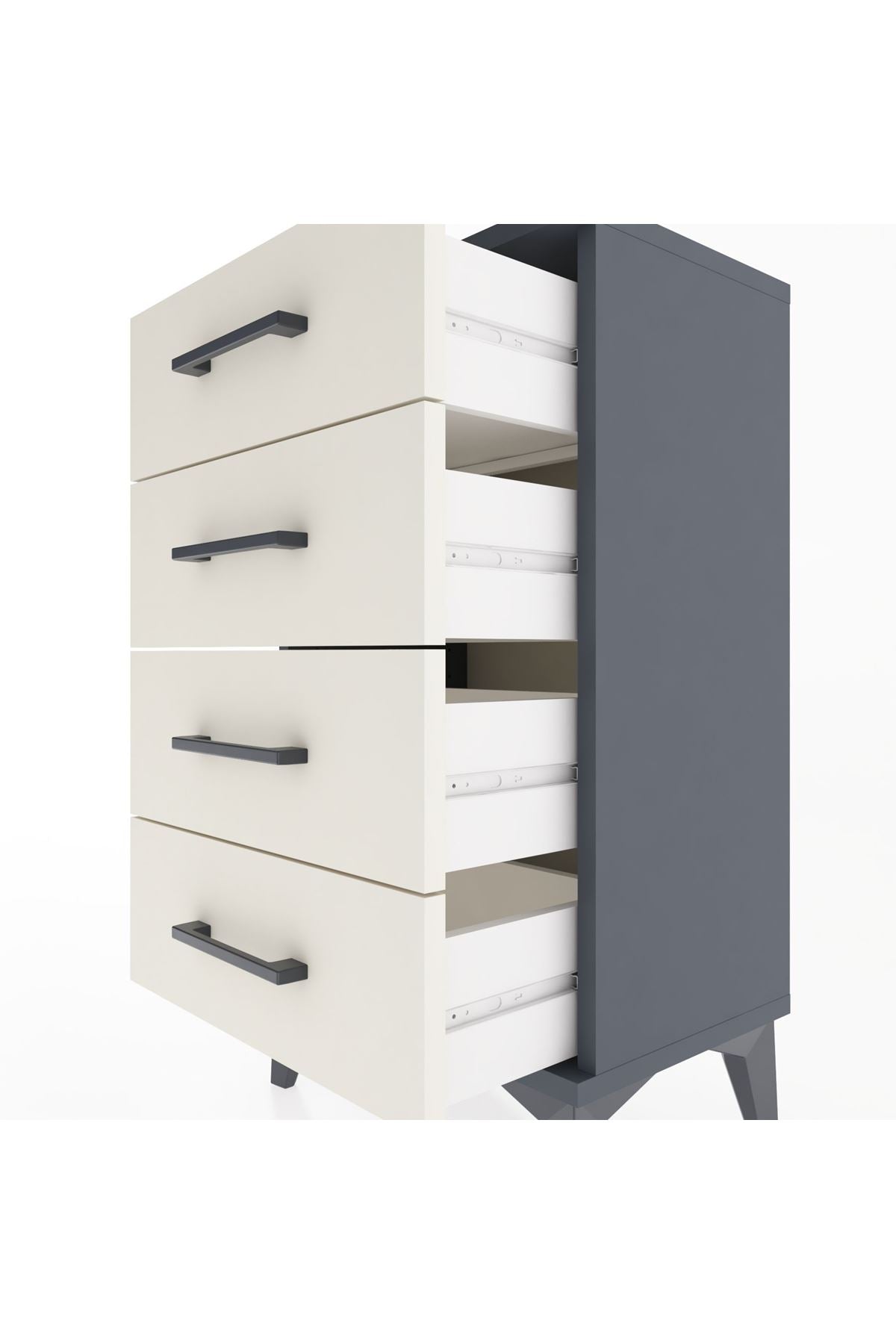 Arges Komodin 4 Çekmeceli 44x30x80 Antrasit-Aytaşı