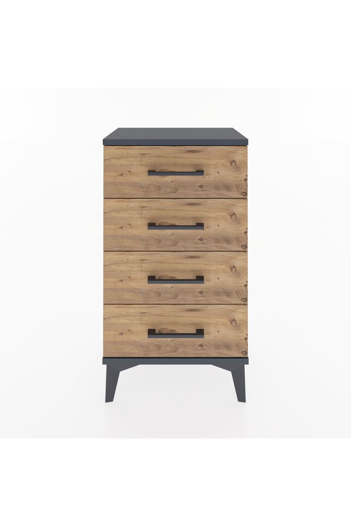 Arges Komodin 4 Çekmeceli 44x30x80 Antrasit-Çam