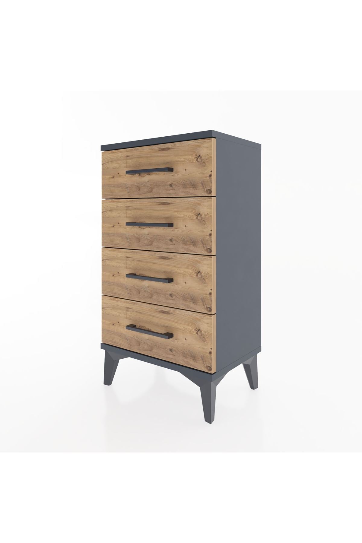 Arges Komodin 4 Çekmeceli 44x30x80 Antrasit-Çam