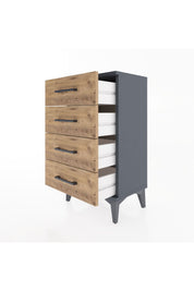 Arges Komodin 4 Çekmeceli 44x30x80 Antrasit-Çam