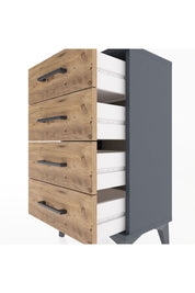 Arges Komodin 4 Çekmeceli 44x30x80 Antrasit-Çam