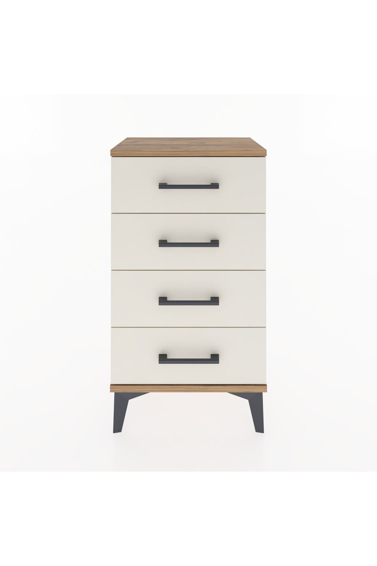 Arges Komodin 4 Çekmeceli 44x30x80 Çam-Aytaşı