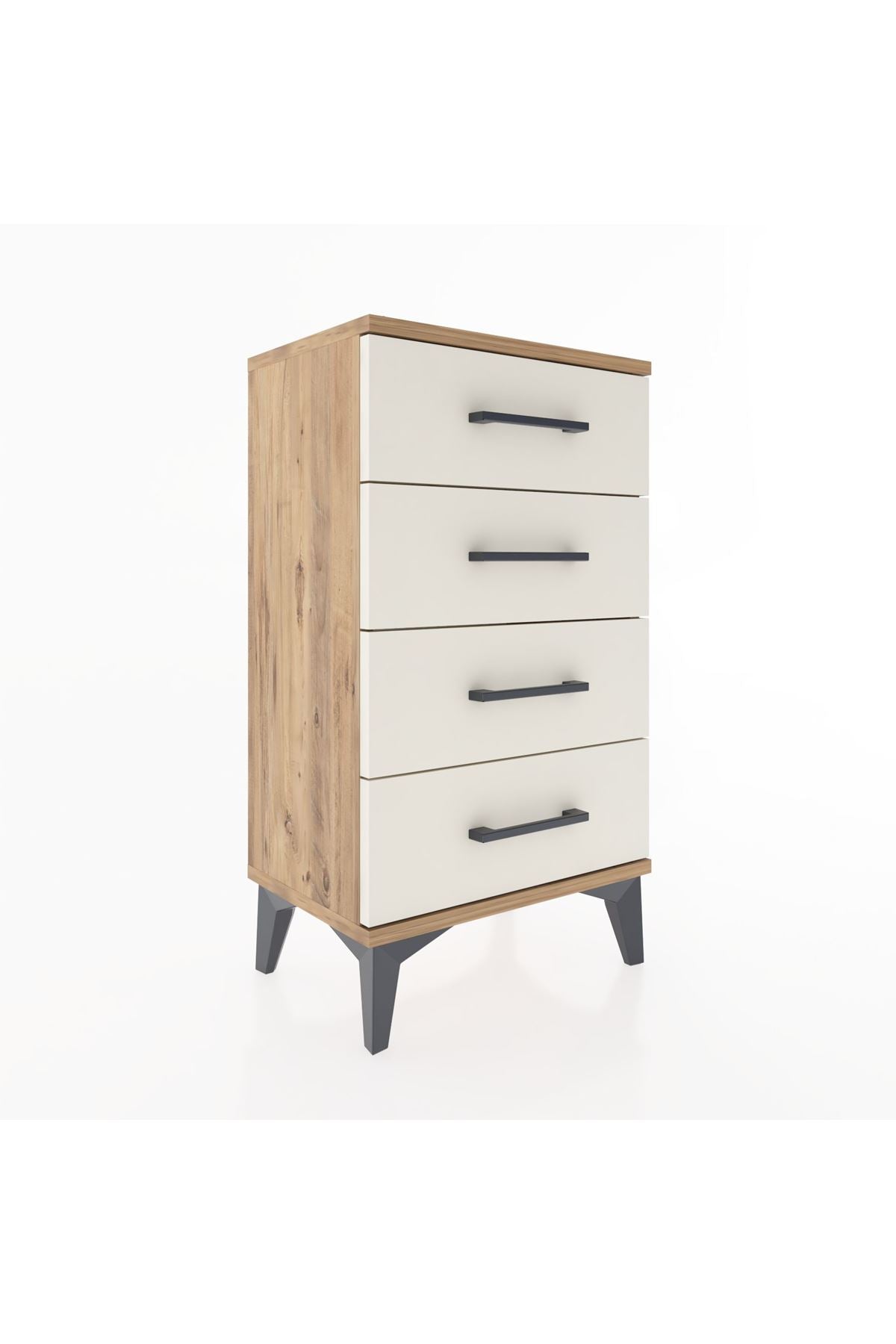 Arges Komodin 4 Çekmeceli 44x30x80 Çam-Aytaşı