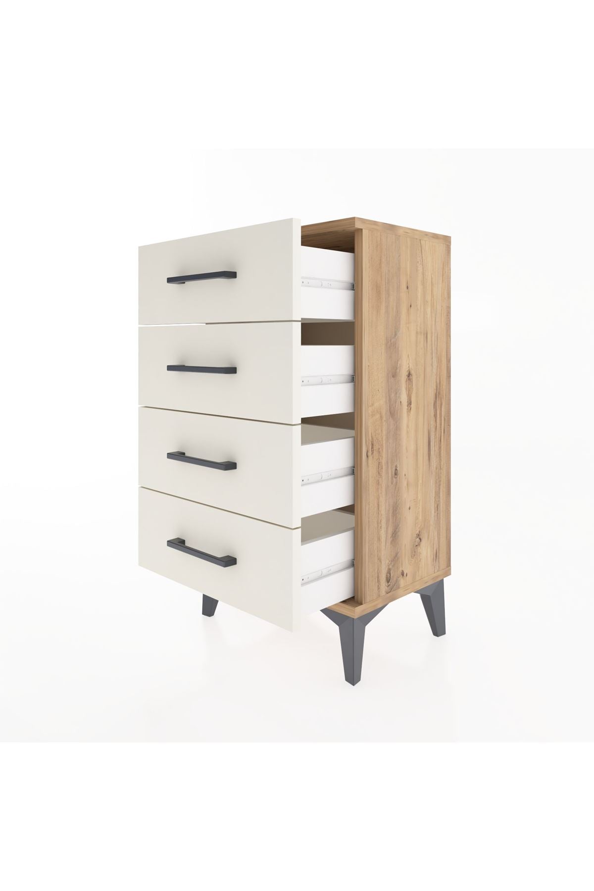 Arges Komodin 4 Çekmeceli 44x30x80 Çam-Aytaşı