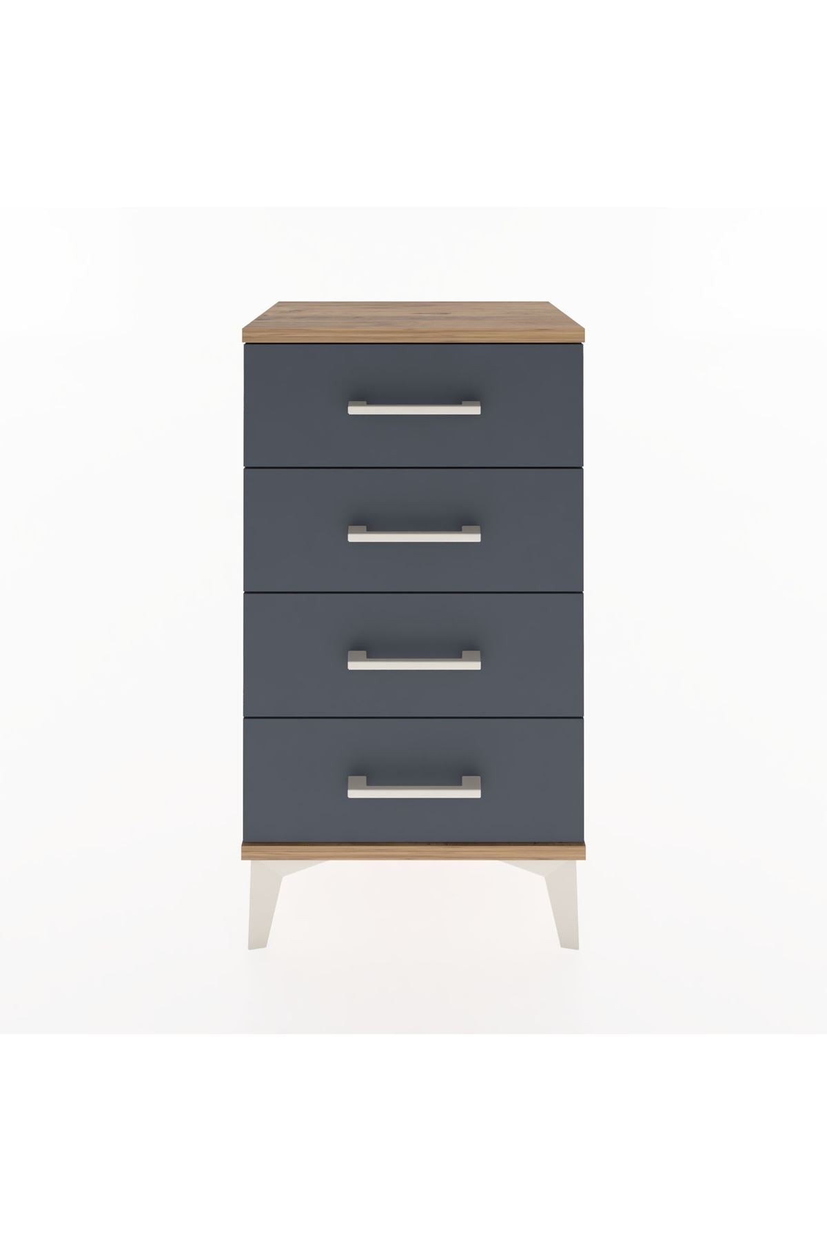 Arges Komodin 4 Çekmeceli 44x30x80 Çam-Antrasit