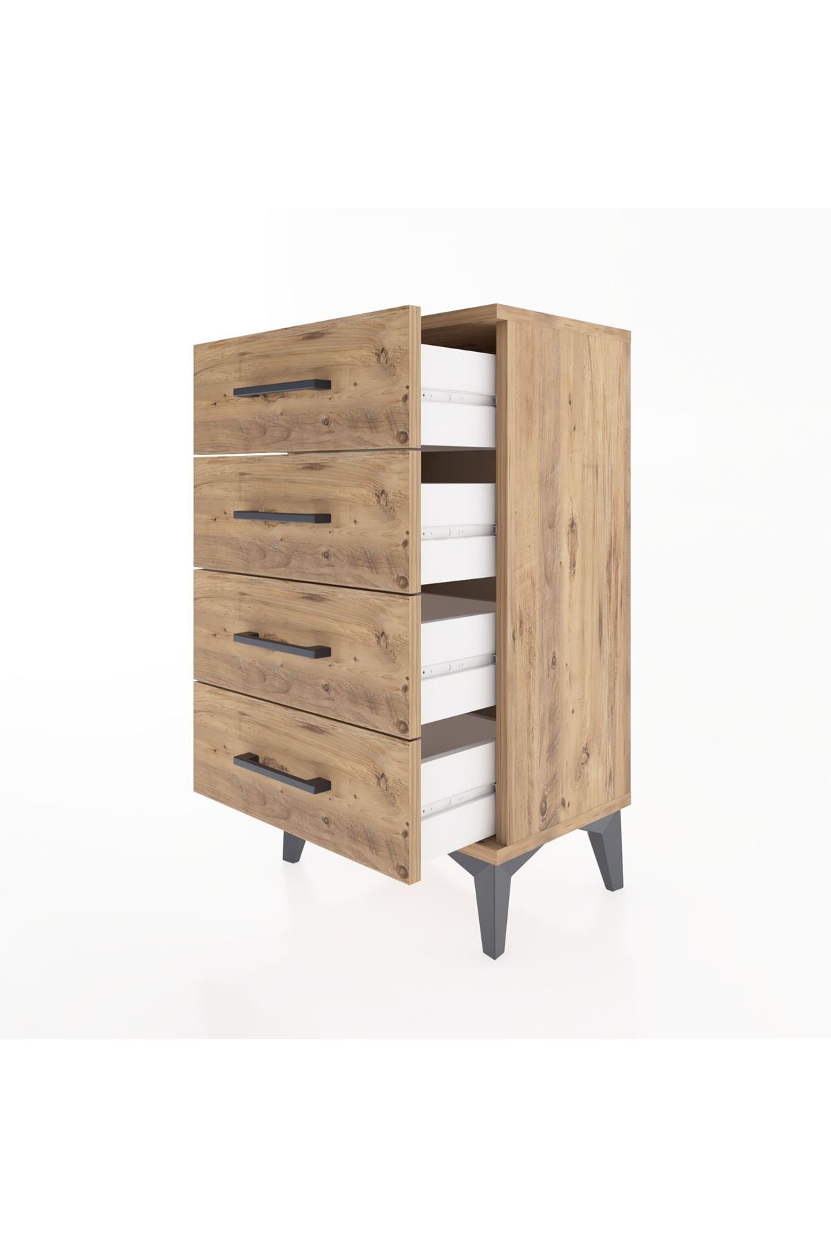 Arges Komodin 4 Çekmeceli 44x30x80 Çam-Çam