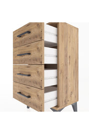 Arges Komodin 4 Çekmeceli 44x30x80 Çam-Çam