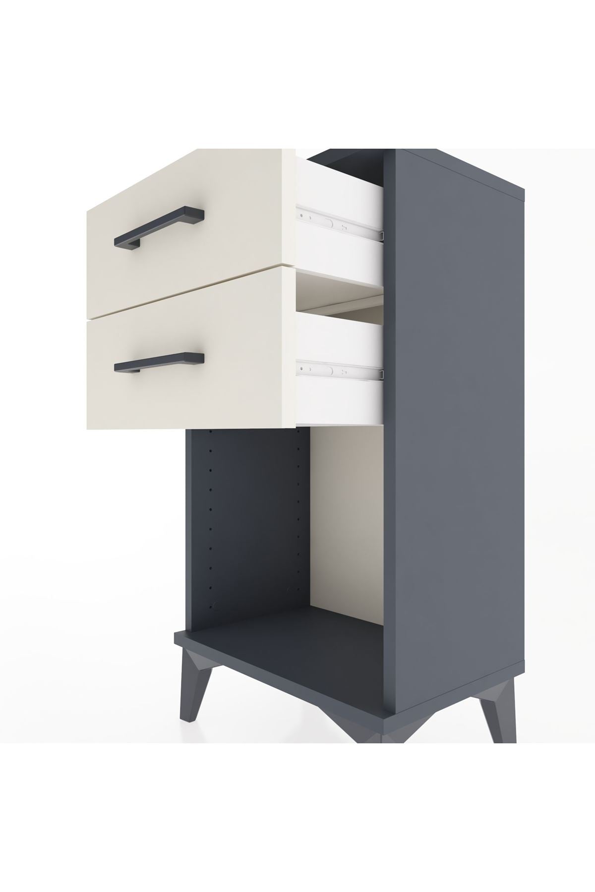 Arges Komodin 2 Çekmeceli 44x30x80 Antrasit-Aytaşı