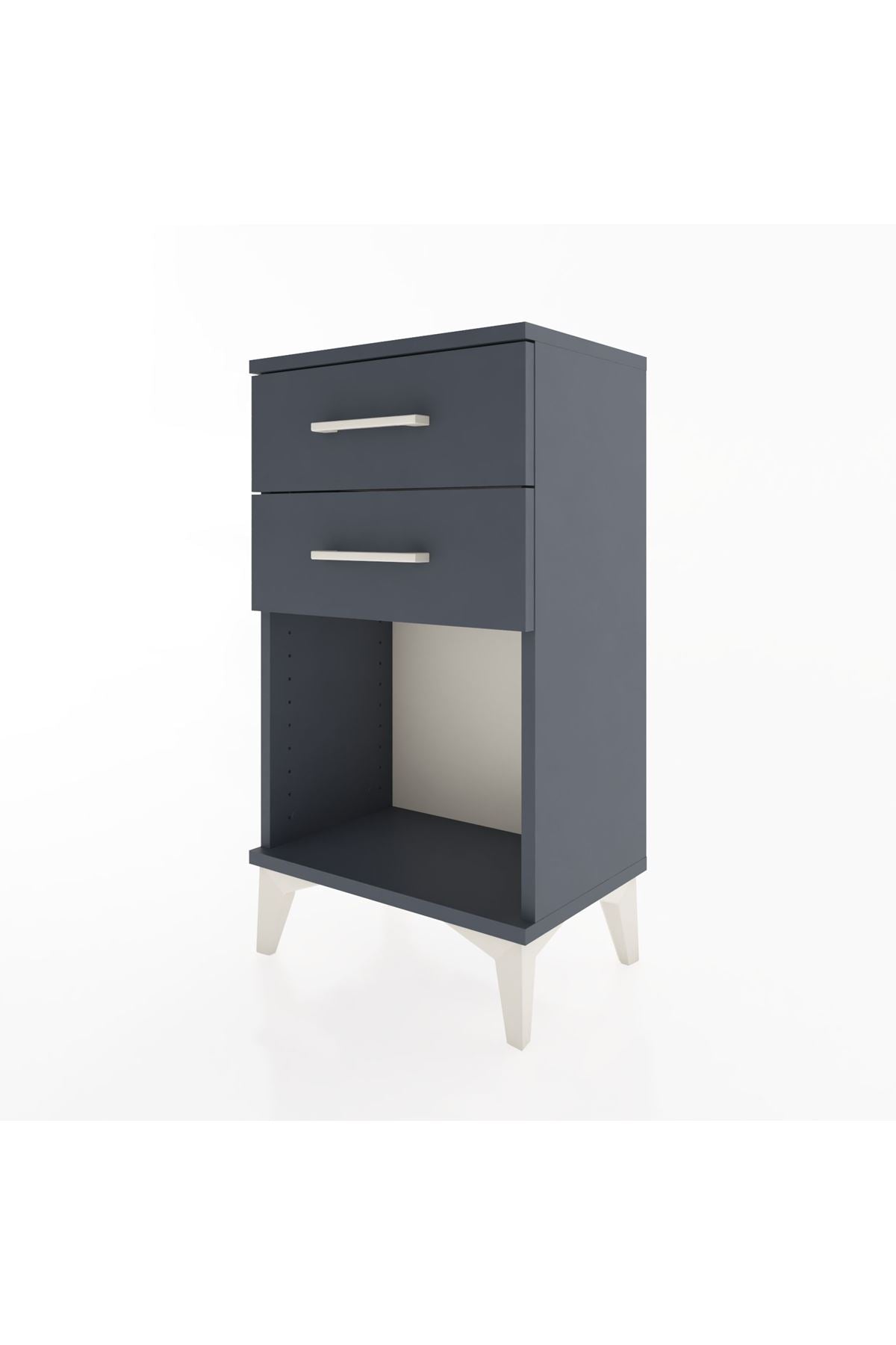 Arges Komodin 2 Çekmeceli 44x30x80 Antrasit-Antrasit