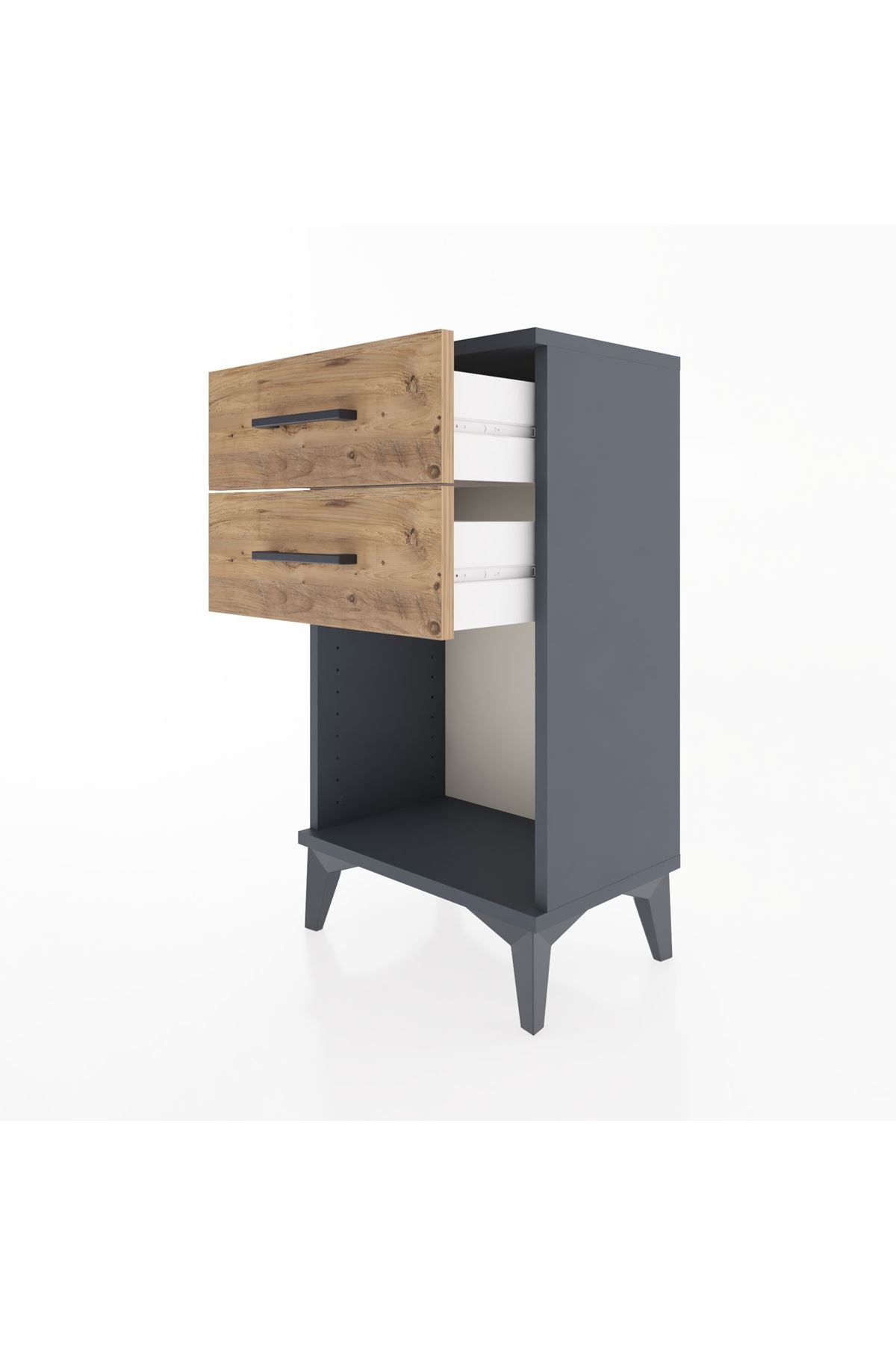 Arges Komodin 2 Çekmeceli 44x30x80 Antrasit-Çam