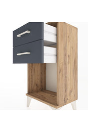 Arges Komodin 2 Çekmeceli 44x30x80 Çam-Antrasit