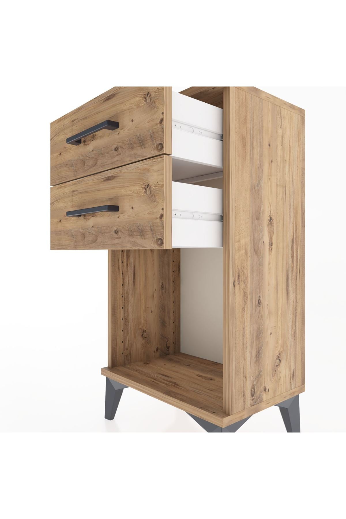 Arges Komodin 2 Çekmeceli 44x30x80 Çam-Çam