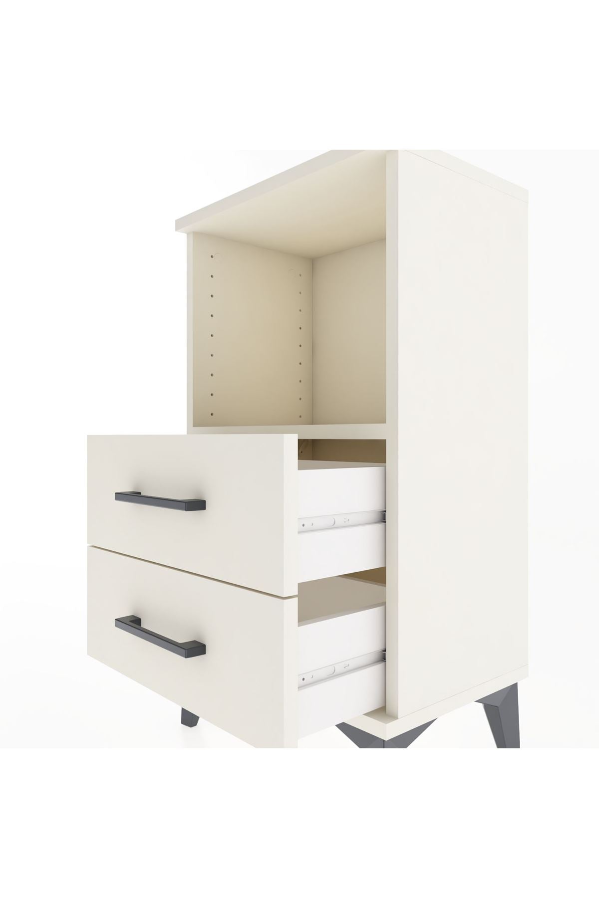 Arges Komodin Tek Raflı 2 Çekmeceli 44x30x80 Aytaşı-Aytaşı