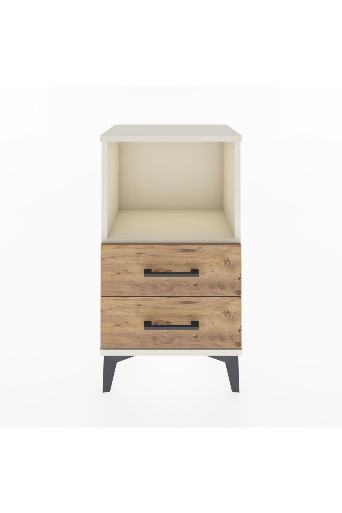 Arges Komodin Tek Raflı 2 Çekmeceli 44x30x80 Aytaşı-Çam