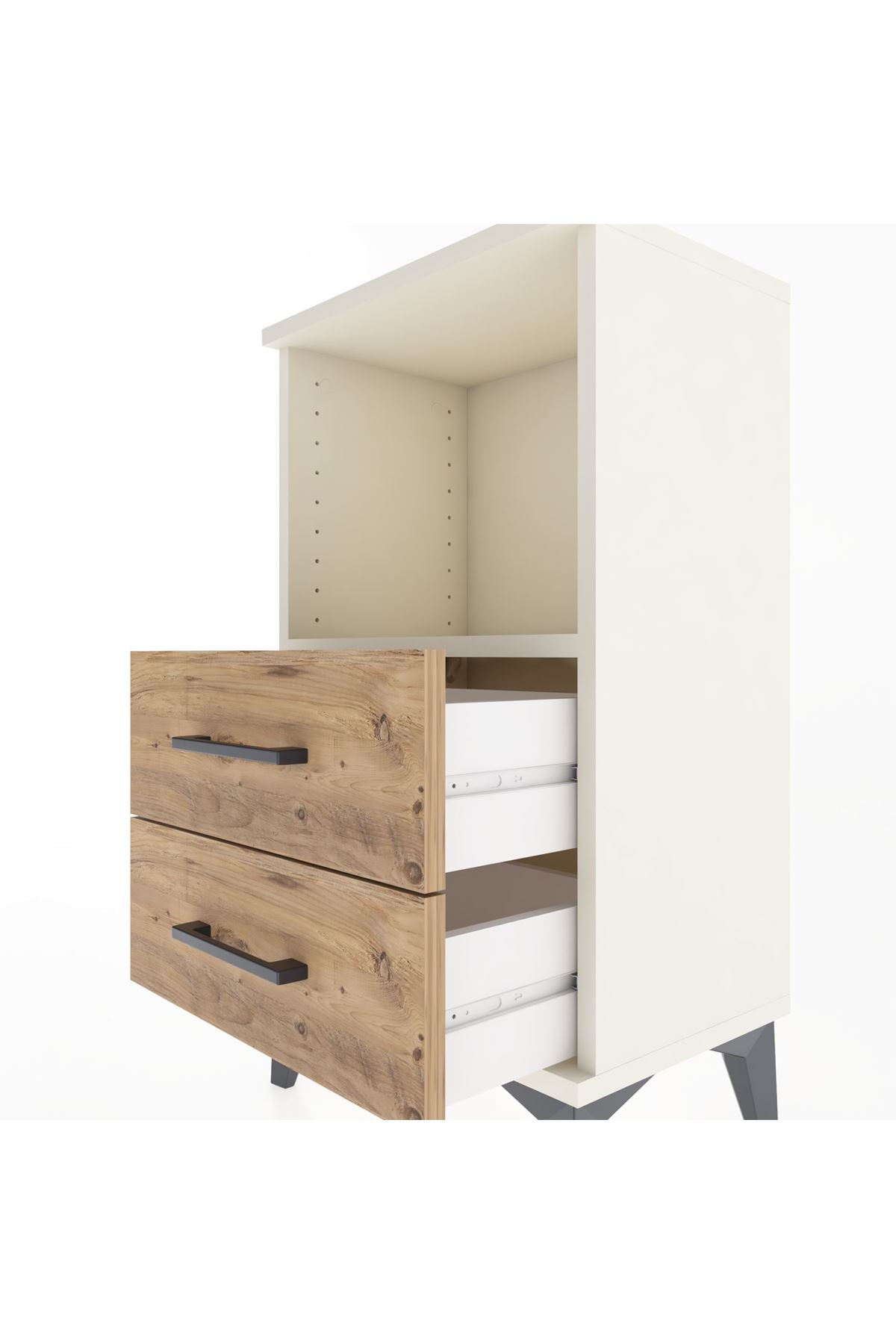 Arges Komodin Tek Raflı 2 Çekmeceli 44x30x80 Aytaşı-Çam