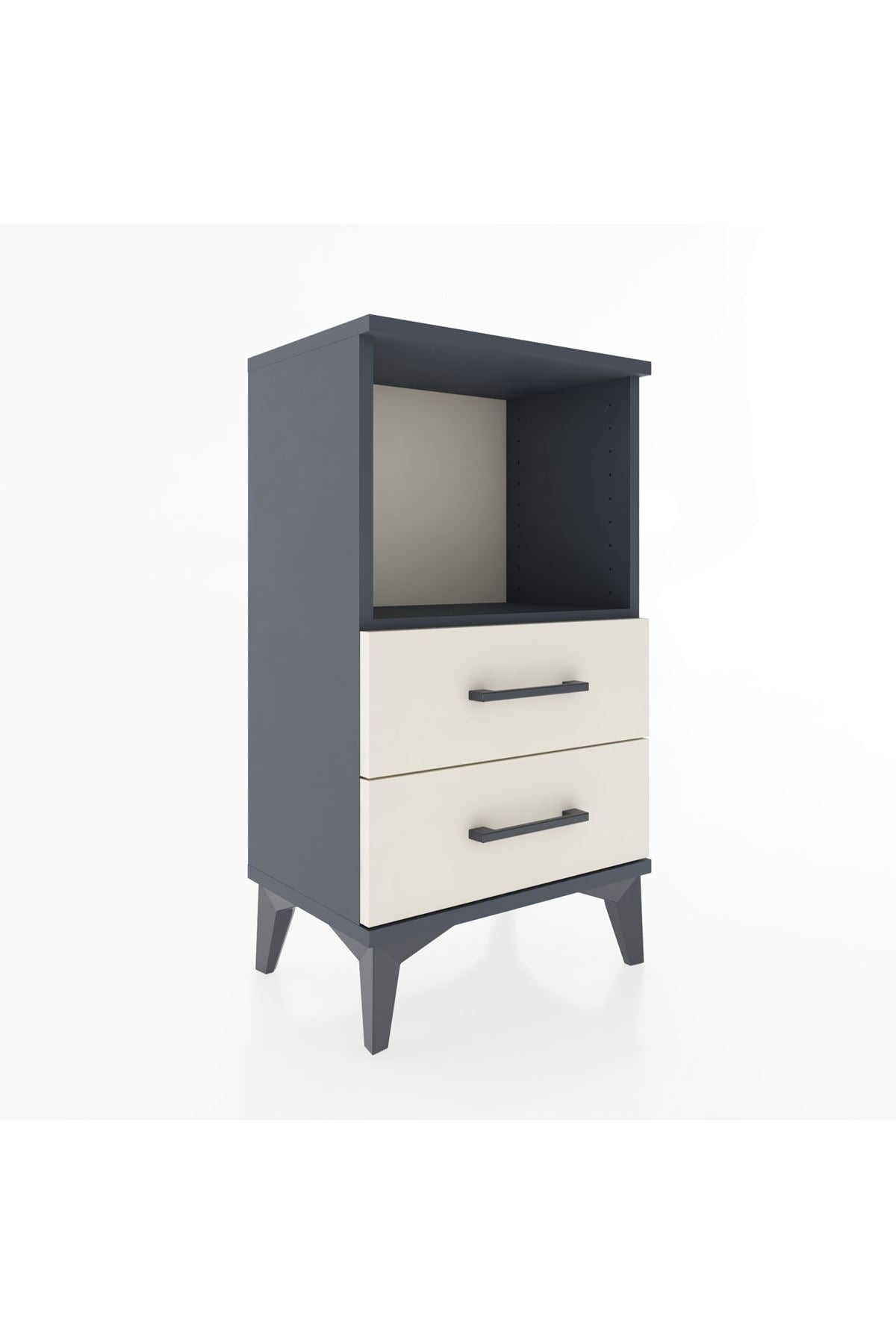 Arges Komodin Tek Raflı 2 Çekmeceli 44x30x80 Antrasit-Aytaşı