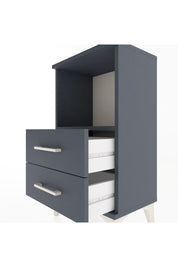 Arges Komodin Tek Raflı 2 Çekmeceli 44x30x80 Antrasit-Antrasit