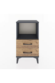 Arges Komodin Tek Raflı 2 Çekmeceli 44x30x80 Antrasit-Çam