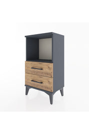 Arges Komodin Tek Raflı 2 Çekmeceli 44x30x80 Antrasit-Çam