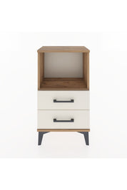Arges Komodin Tek Raflı 2 Çekmeceli 44x30x80 Çam-Aytaşı