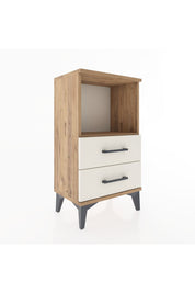 Arges Komodin Tek Raflı 2 Çekmeceli 44x30x80 Çam-Aytaşı