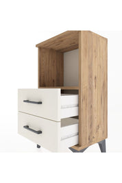 Arges Komodin Tek Raflı 2 Çekmeceli 44x30x80 Çam-Aytaşı