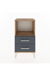 Arges Komodin Tek Raflı 2 Çekmeceli 44x30x80 Çam-Antrasit
