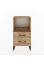 Arges Komodin Tek Raflı 2 Çekmeceli 44x30x80 Çam-Çam